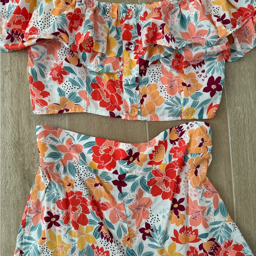 Bcbgeneration Button Ruffle Set In 2d Floral - image 3